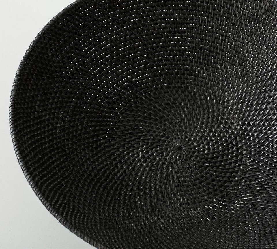 Woven Rattan Vase Collection, Black Pottery Barn Australia